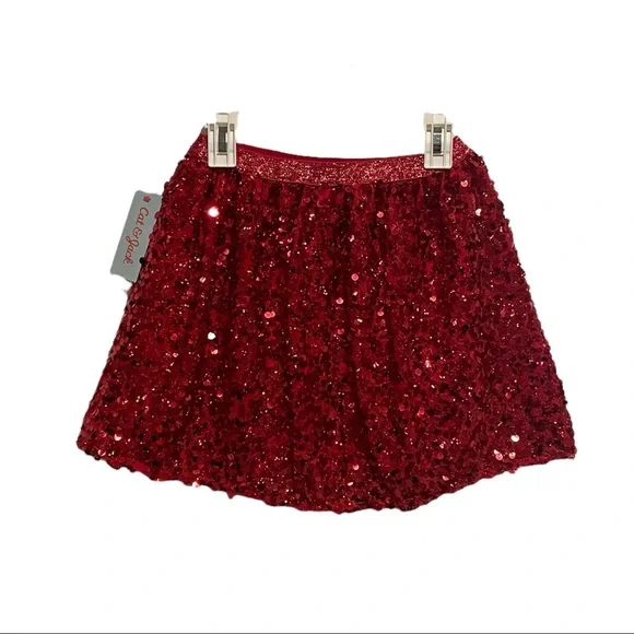 Cat & Jack Red Sequin Skirt S - Picture 5 of 5